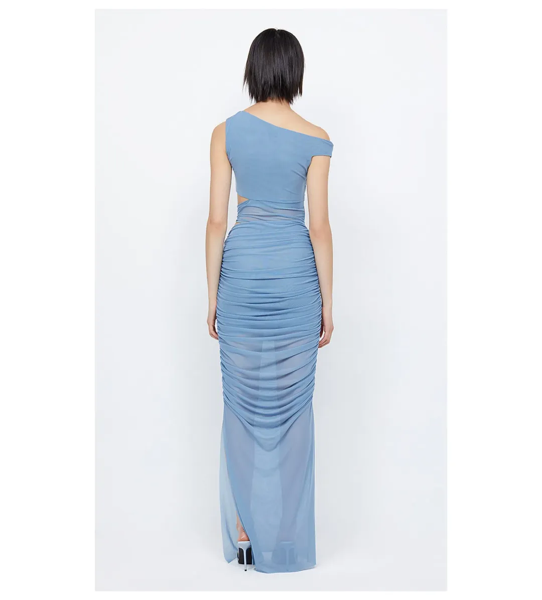 Bec and Bridge Whorl Asym Maxi Dress Meridian Blue Size AU 12 for rent on The Volte - main image
