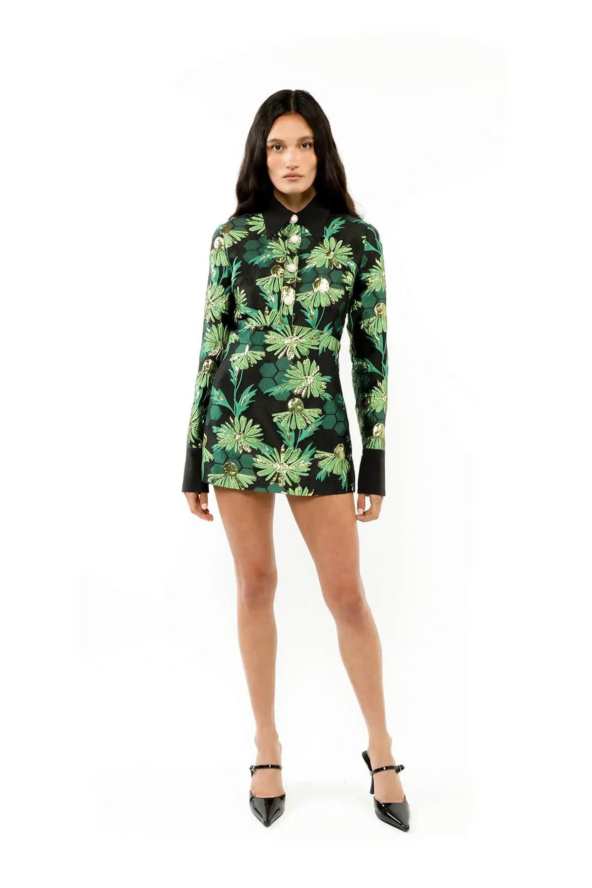 ALICE By Alice McCall Leebelle Mini Dress Black Floral Size 10 for rent on The Volte - main image