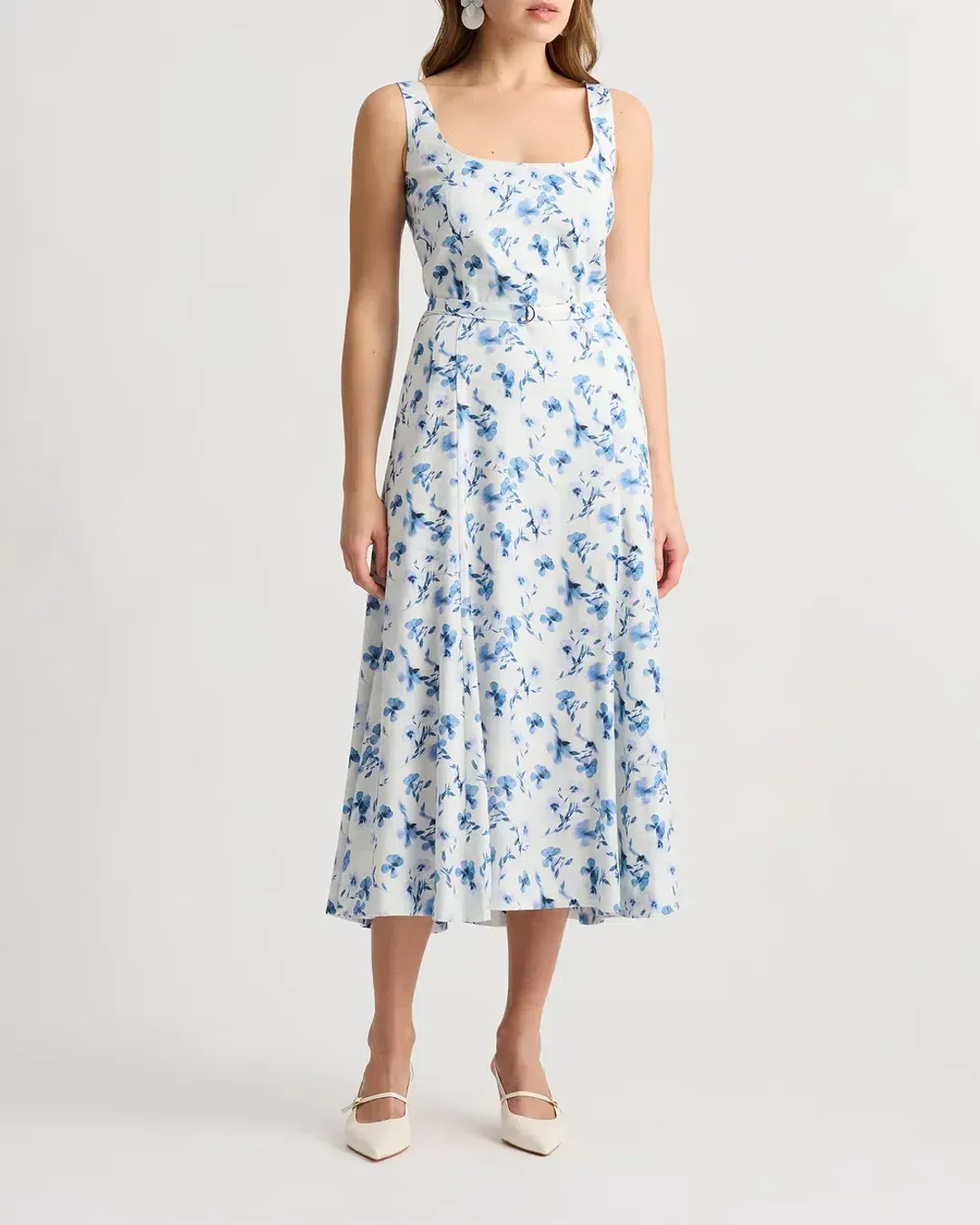 David Lawrence Birdie Linen Dress Ivory Multi Size 16/XL for rent on The Volte - main image