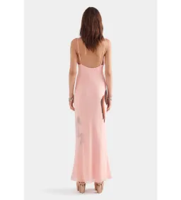 Venroy Layered Silk Slip Maxi Dress Pink Horse Stamp Size XS Au 6  for rent on The Volte - image 3