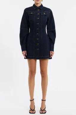 Rebecca Vallance Dylan Denim Mini Dress Size 8 for rent on The Volte - image 1