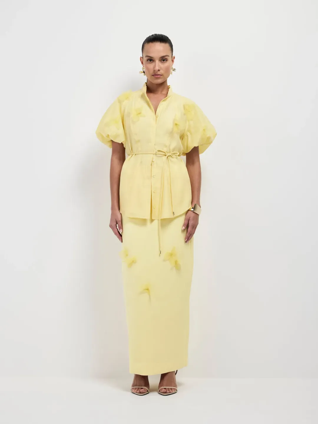 Sheike Rose Garden Shirt Yellow Size 6  for rent on The Volte - main image