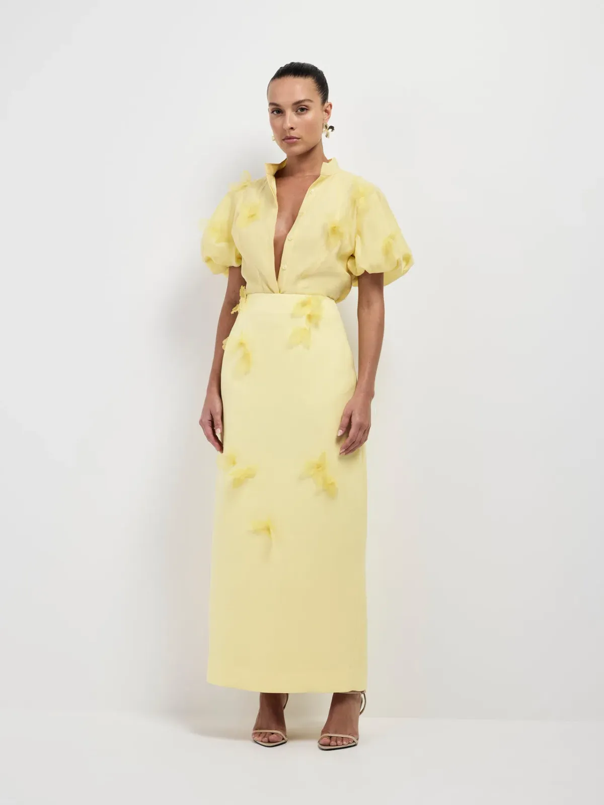 Sheike Rose Garden Shirt Yellow Size 6  for rent on The Volte - main image