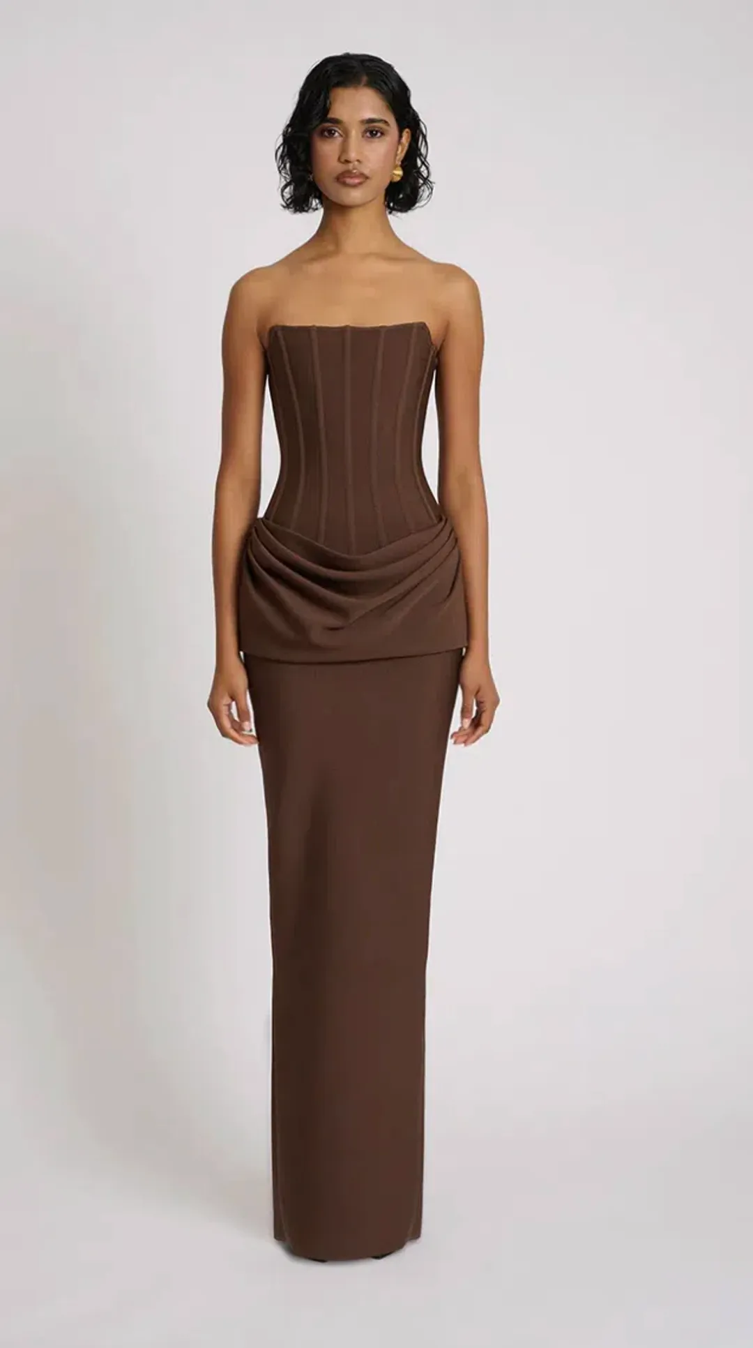 Eliya the Label Hilda Gown Brown Size AU 10 for rent on The Volte - main image