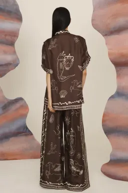 Alemais Sammy Silk Set BrownPrint Size 12  for rent on The Volte - image 2