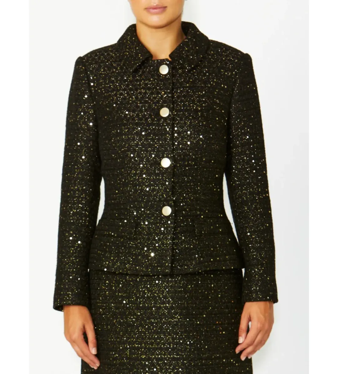 Anthea Crawford Cara Tweed Jacket Black One Size for rent on The Volte - main image