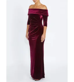 Anthea Crawford Elliana Velour Gown Merlot Size 16/XXL for rent on The Volte - image 2