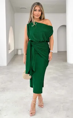 Amica Kompre Midi Dress Green Size 12 for rent on The Volte - image 1