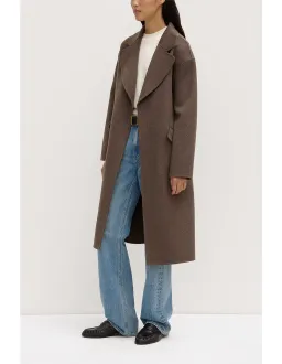 Assembly Label Sadie Single Breasted Wool Coat in Cocoa Marle Size for rent on The Volte - image 5