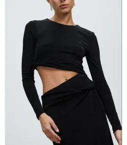 MISHA Arma Cut Out Midi Dress Black Size 6/XS for rent on The Volte - image 3