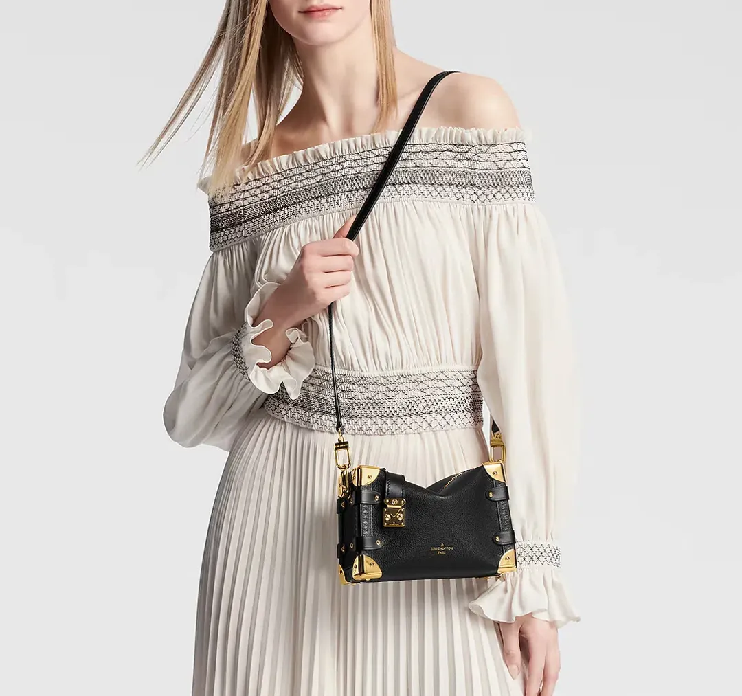 Louis Vuitton Side Trunk PM Black and Gold Bag for rent on The Volte - main image