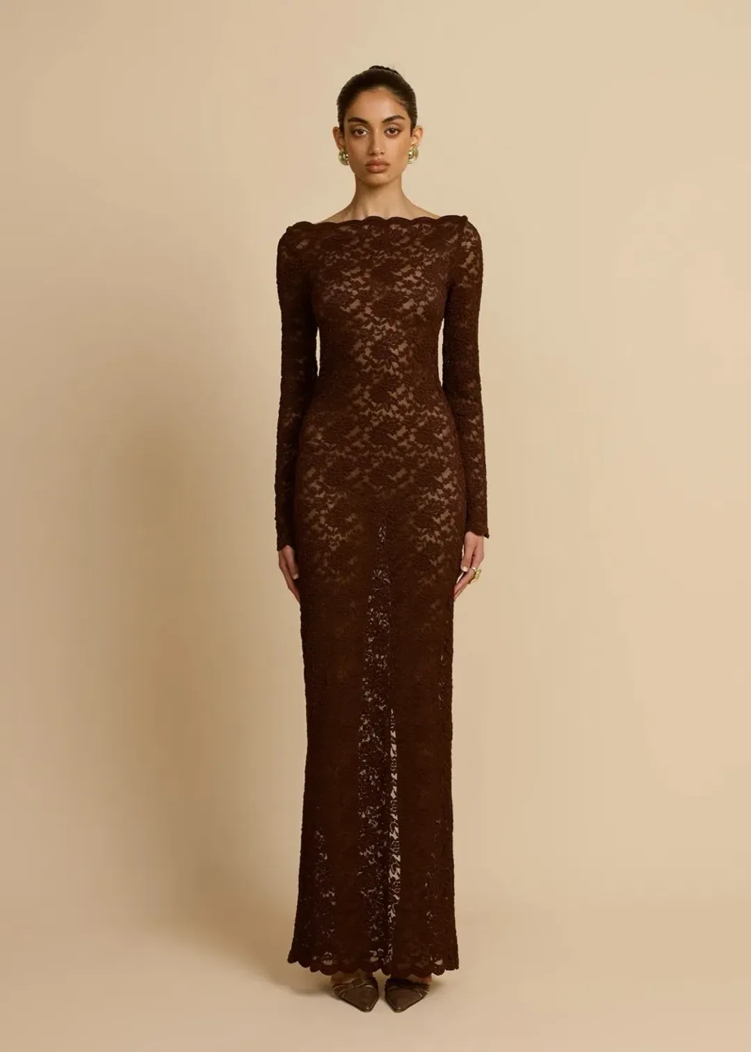 Arcina Ori Monet Maxi Dress Chocolate Brown Size M AU 10  for rent on The Volte - main image
