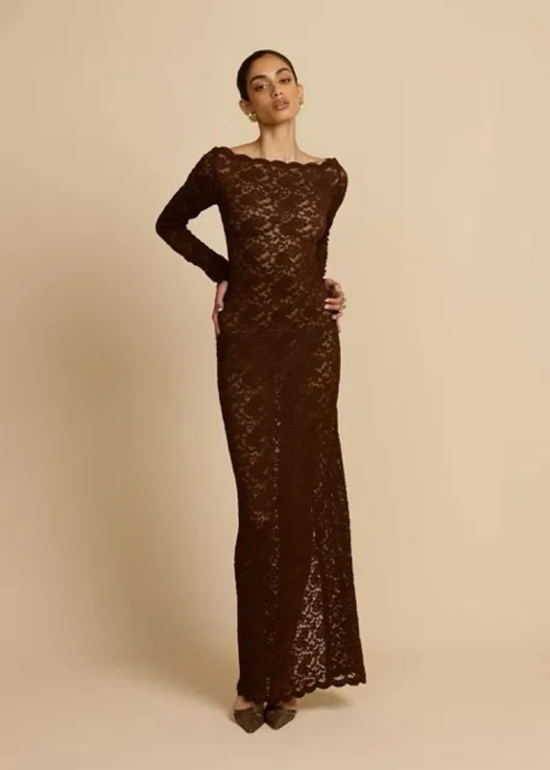 Arcina Ori Monet Maxi Dress Chocolate Brown Size M AU 10  for rent on The Volte - main image