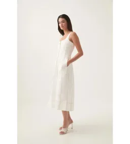 Aje Emilie Denim Midi Dress White Size 12/L for rent on The Volte - image 2