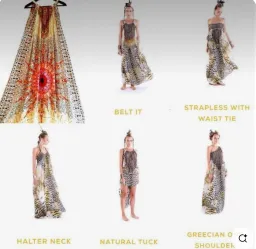 Camilla Gaudi Tribute Drawstring Dress Multi Print One Size for rent on The Volte - image 5