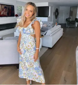 Super Eight frilled midi dress for rent on The Volte - image 1