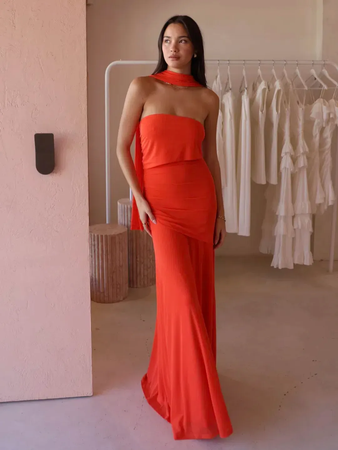 By Nicola  By Nicola Fiesta Off Shoulder Maxi Dress in Fiesta Size 8 for rent on The Volte - main image