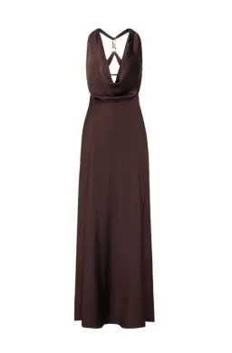 Manning Cartell Charmed Cowl Slip Dress in Dark Chocolate Brown Size AU 12 for rent on The Volte - image 3