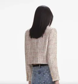 Self Portrait Pastel Boucle Boxy Jacket Multi Size UK / AU 4 for rent on The Volte - image 3