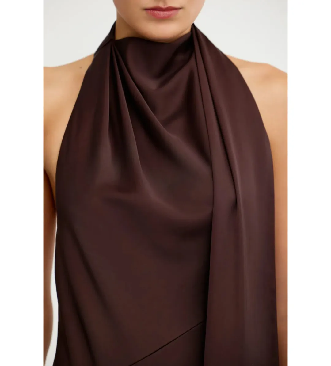 Significant Other Adriana Halter Gown Chocolate Size 6 for rent on The Volte - main image