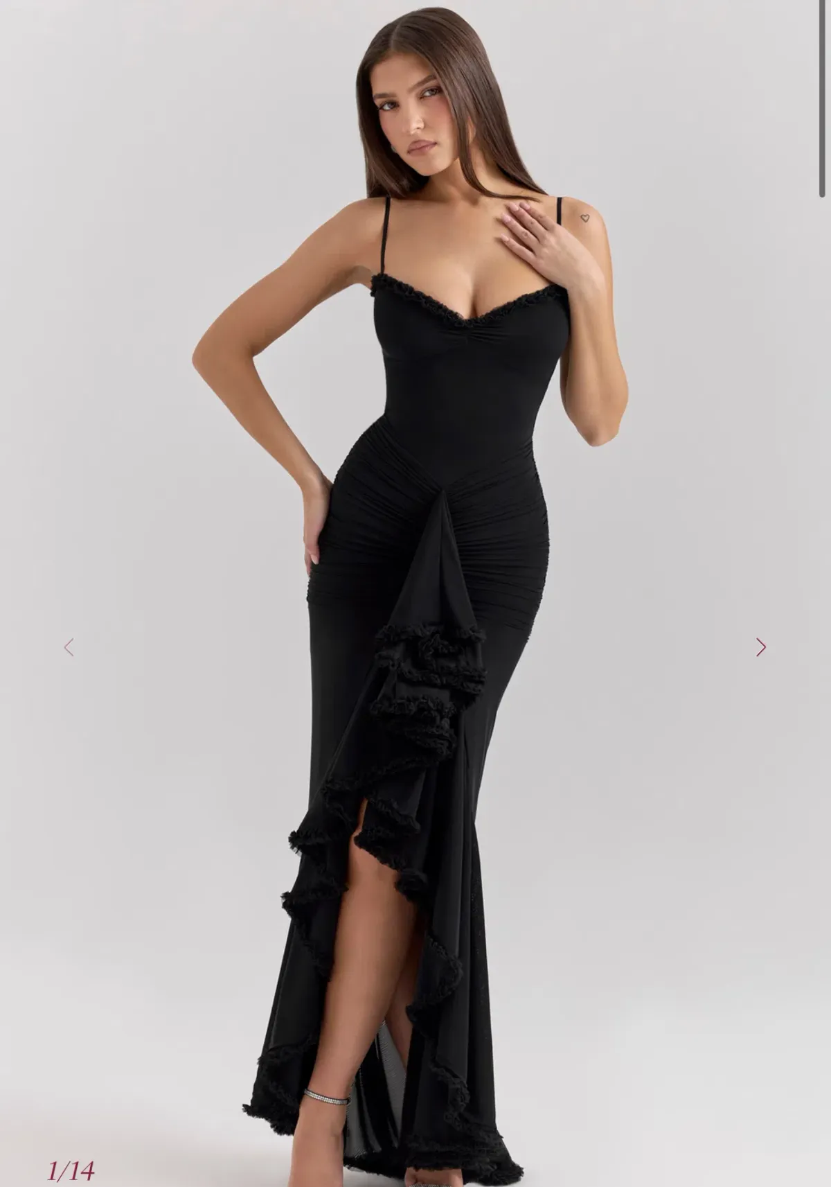 House of Cb Gabbi Black Maxi Dress Size 8 for rent on The Volte - main image