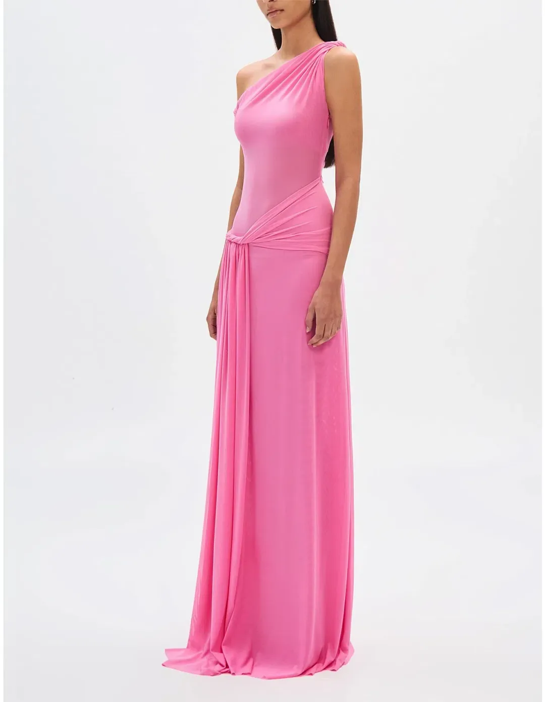 Misha Sisal Mesh Maxi Dress Orchid Pink Size 8  for rent on The Volte - main image