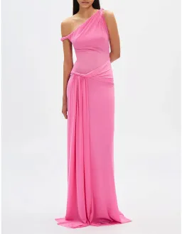 Misha Sisal Mesh Maxi Dress Orchid Pink Size 8  for rent on The Volte - image 2