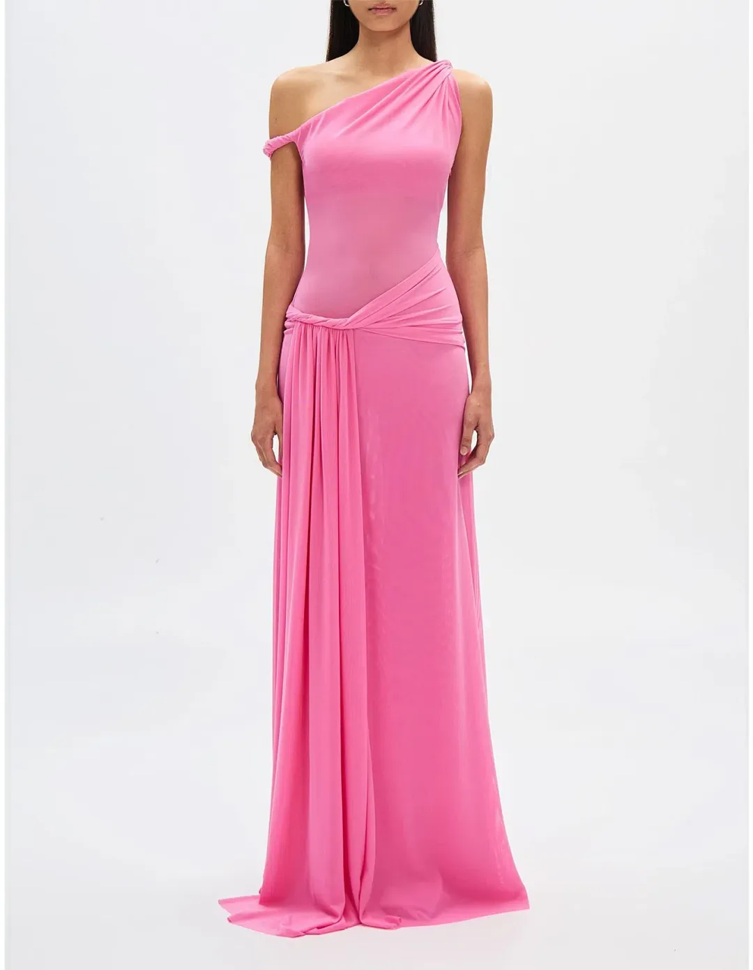 Misha Sisal Mesh Maxi Dress Orchid Pink Size 8  for rent on The Volte - main image