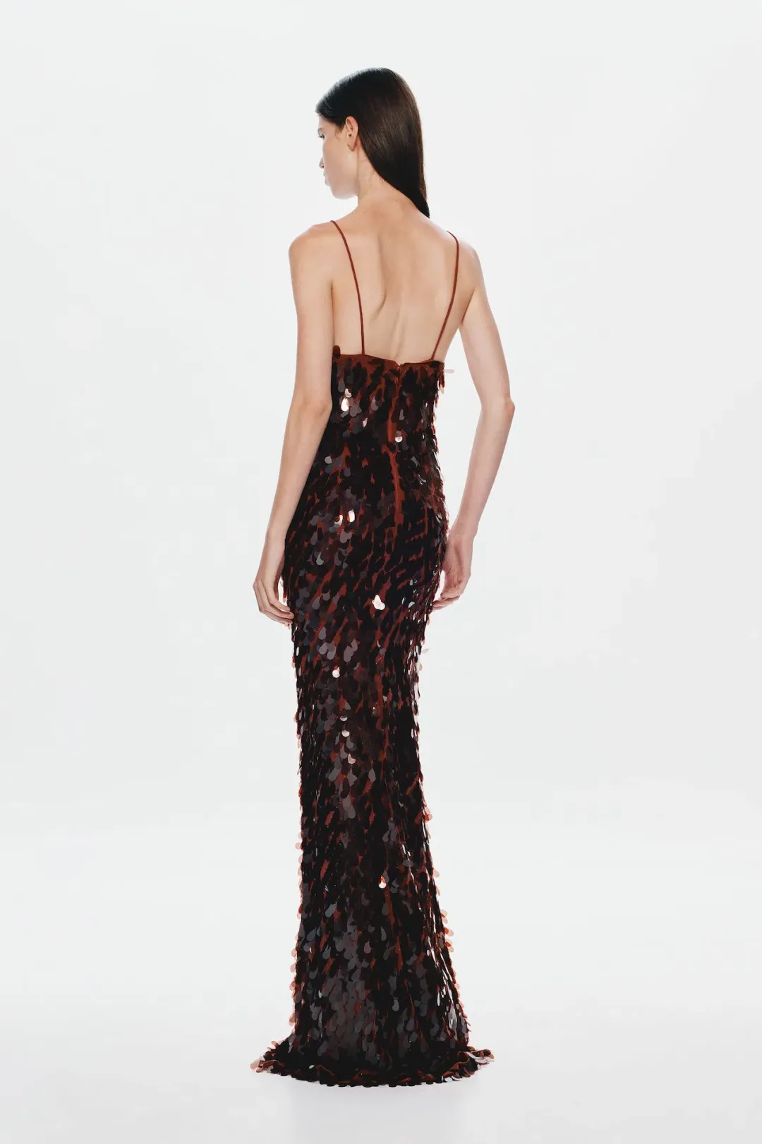 Misha Sapphire Sequin Maxi Dress in Fig Size 8 for rent on The Volte - main image