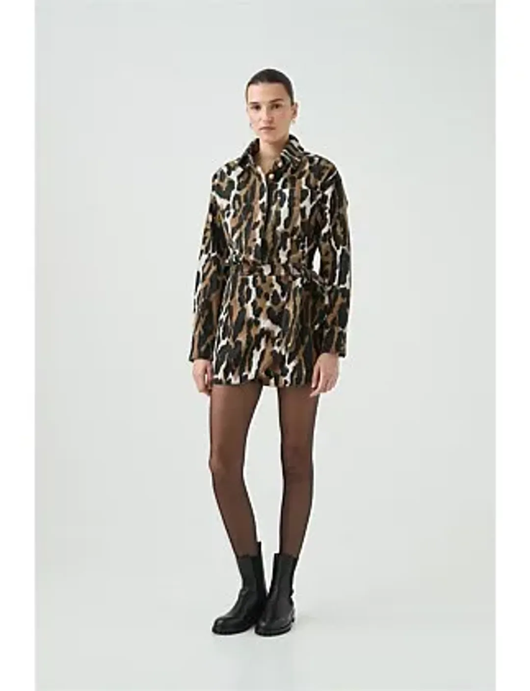 Aje Sienna Shirt Dress Animal Print Size 6 for rent on The Volte - main image