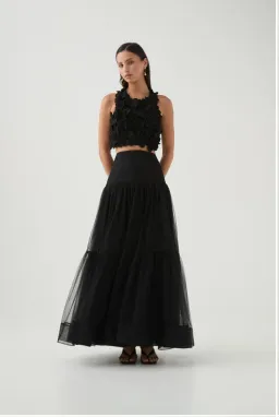 Aje Gia Maxi Skirt Black Size AU 6 for rent on The Volte - image 1