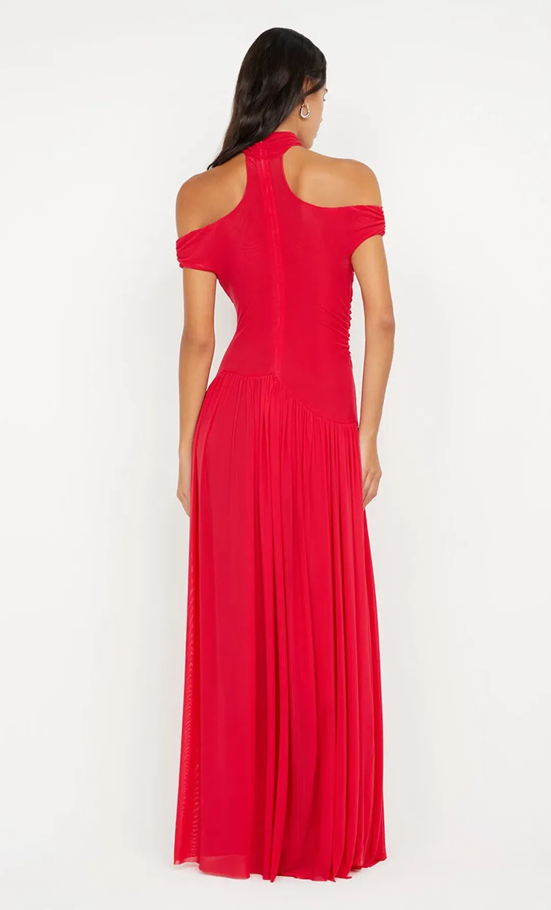Bec & Bridge Deija Offshoulder Maxi Dress Strawberry Size 12 for rent on The Volte - main image
