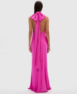 MISHA Evianna Satin Gown Maxi Hot Pink Size 8/S for rent on The Volte - image 3