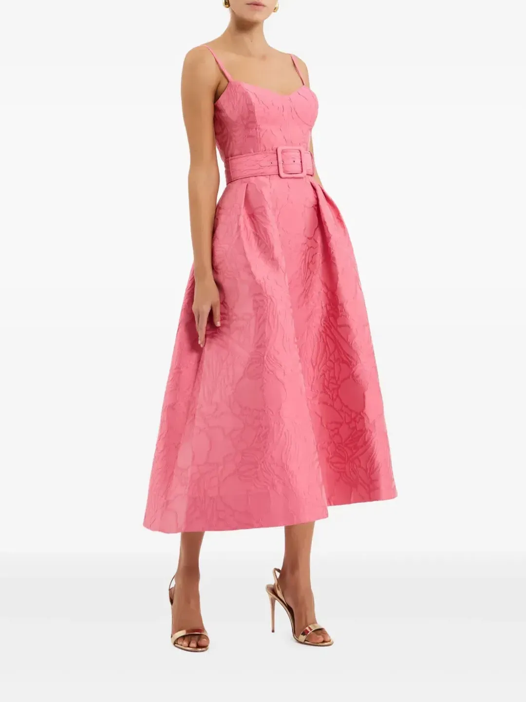 Rebecca Vallance Petra Midi Dress in Pink Size 8 for rent on The Volte - main image