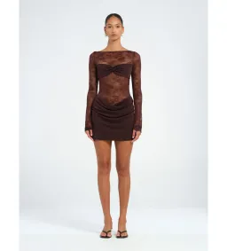 Benni Oskar Mini Dress Brown Size 6 for rent on The Volte - image 1