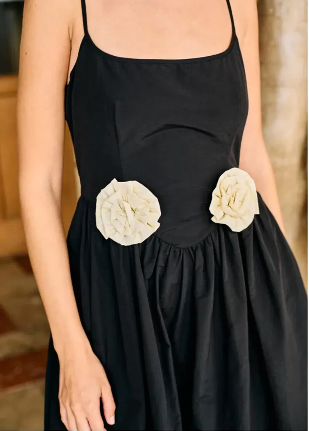 Ciao Lucia Neroni Midi Dress in Black Rosette Size S / AU 8 for rent on The Volte - main image