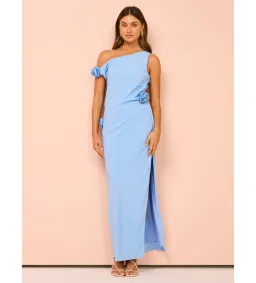Issy Off Shoulder Flower Maxi Dress in Blue Size M / AU 10 for rent on The Volte - image 1