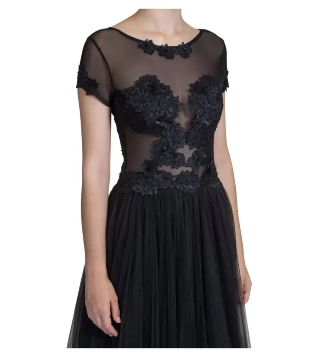 Jonte Illusion Lace Gown Black Size AU 10 for rent on The Volte - main image