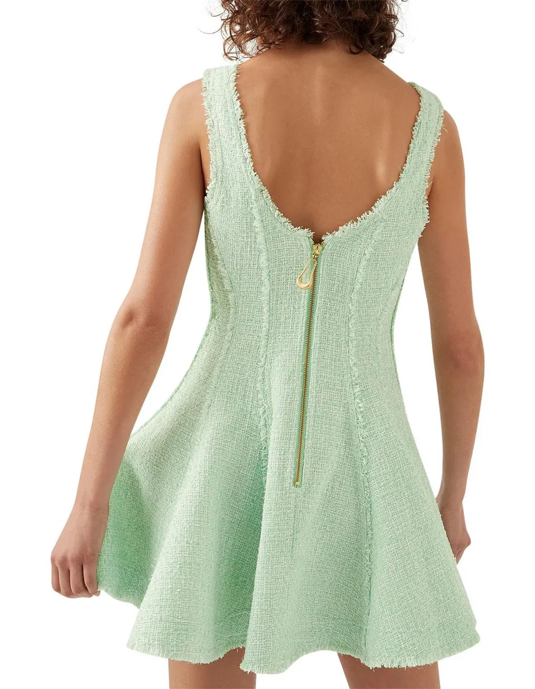 Aje Anais Boucle Mini Dress Mint Green Size 6  for rent on The Volte - main image