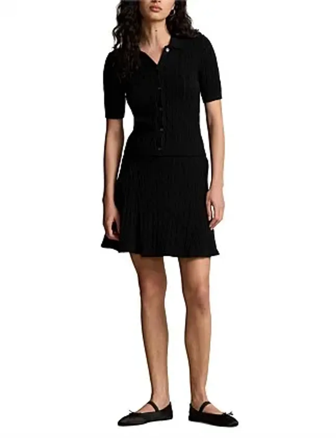 Ralph Lauren Cable-knit Polo Cardigan Black  for rent on The Volte - main image