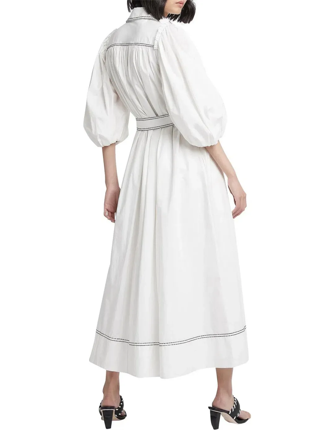 AJE Epiphany Midi Shirt Dress White Size AU 8 for rent on The Volte - main image
