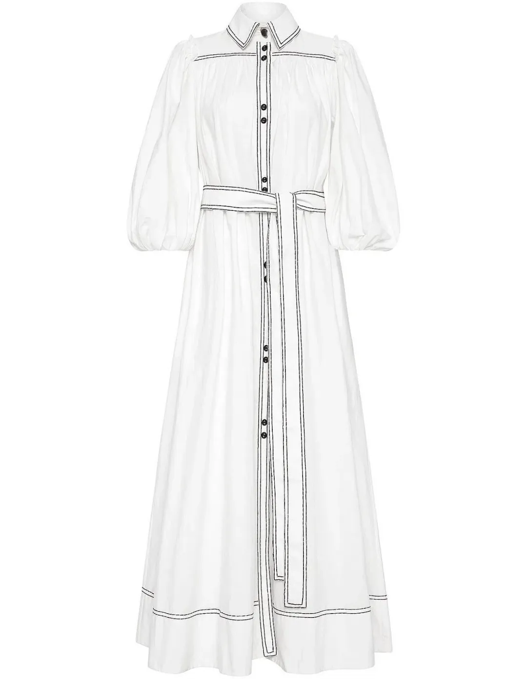 AJE Epiphany Midi Shirt Dress White Size AU 8 for rent on The Volte - main image