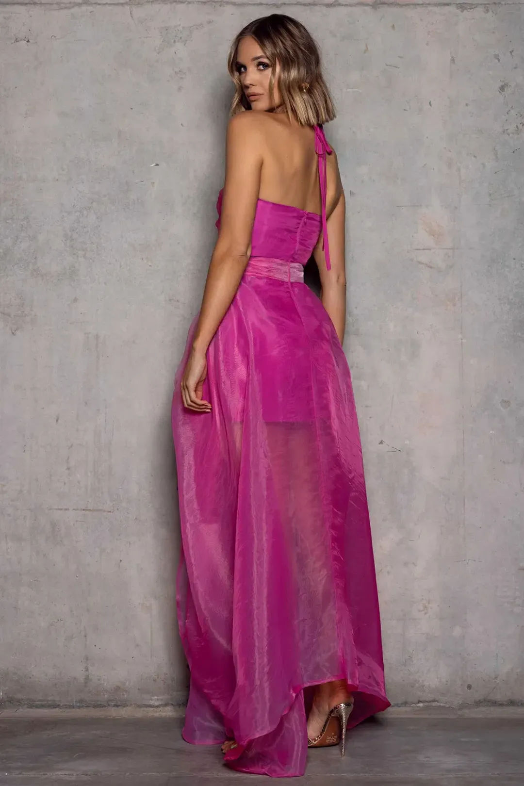 Elle Zietoune Laylani Maxi Dress Pink Size 8 for rent on The Volte - main image