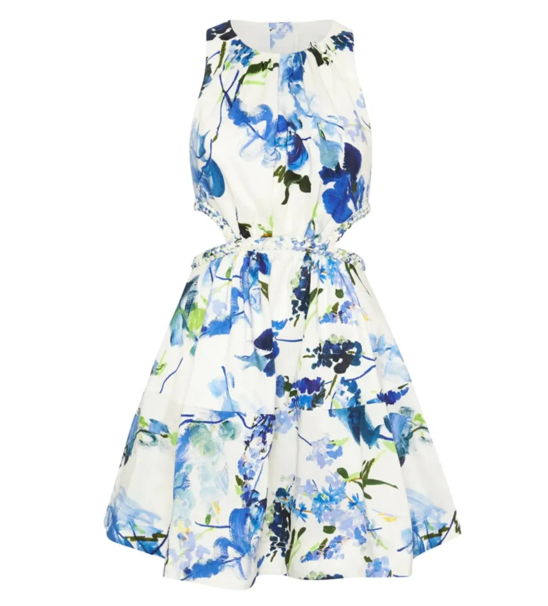 Aje Voyage Braided Cut Out Mini Dress Floral Print Size AU 12 for rent on The Volte - main image