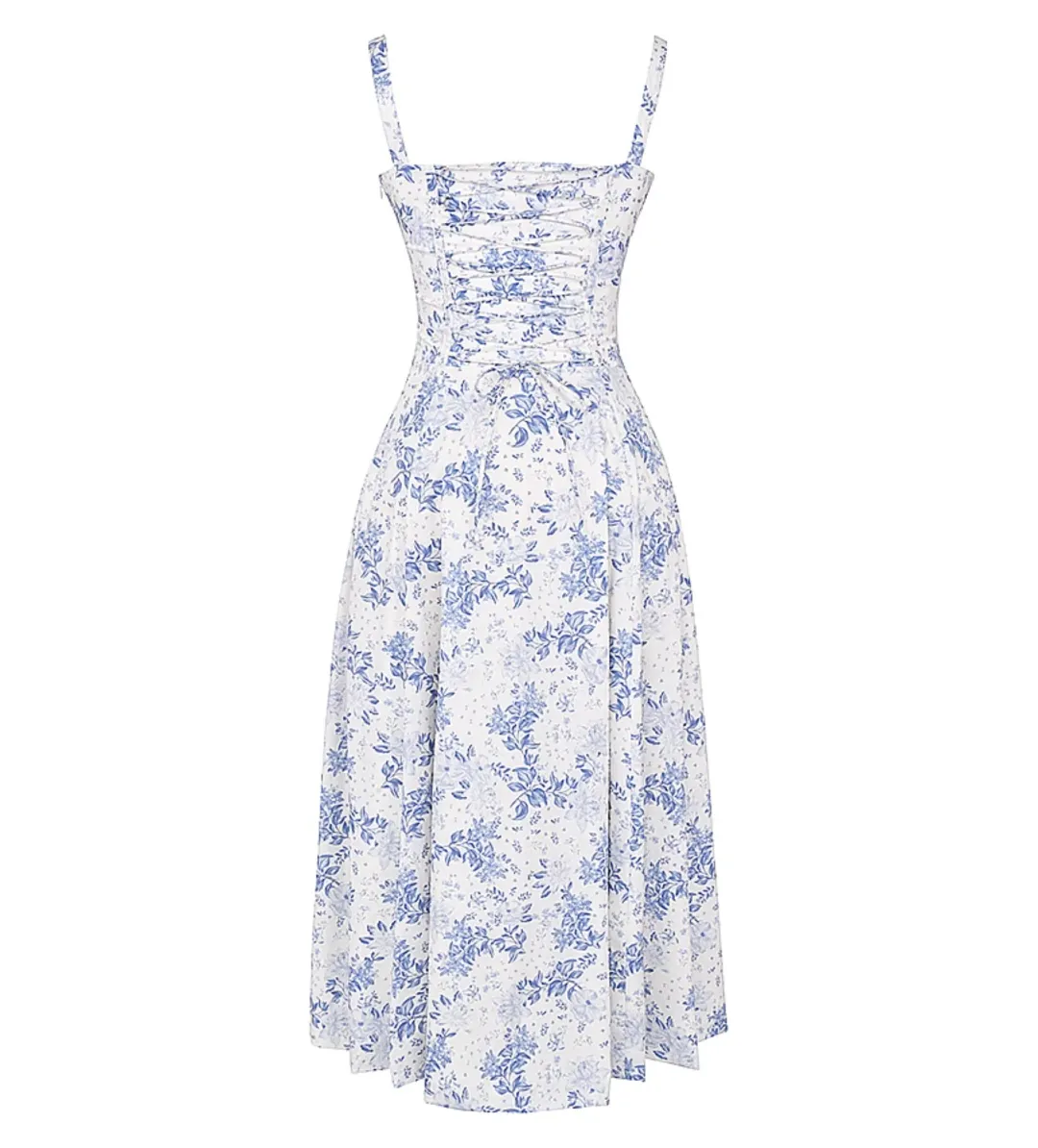 House of CB Carmen Midi Blue Print Bustier Size XS for rent on The Volte - main image