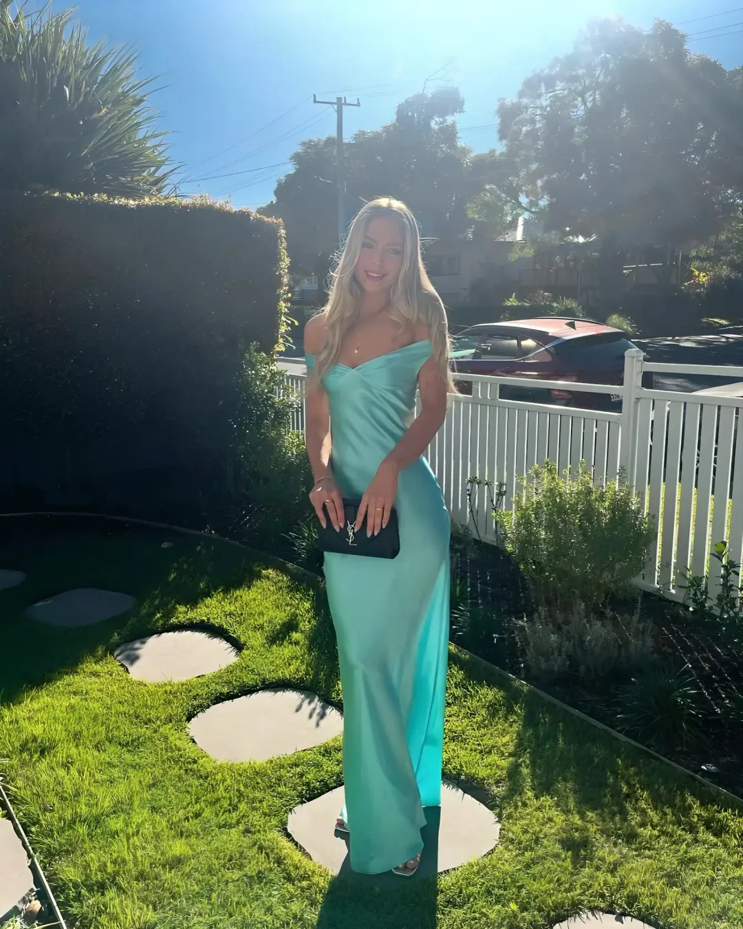 Natalie Rolt Bridget Maxi Gown in Turquoise Size 8 for rent on The Volte - main image