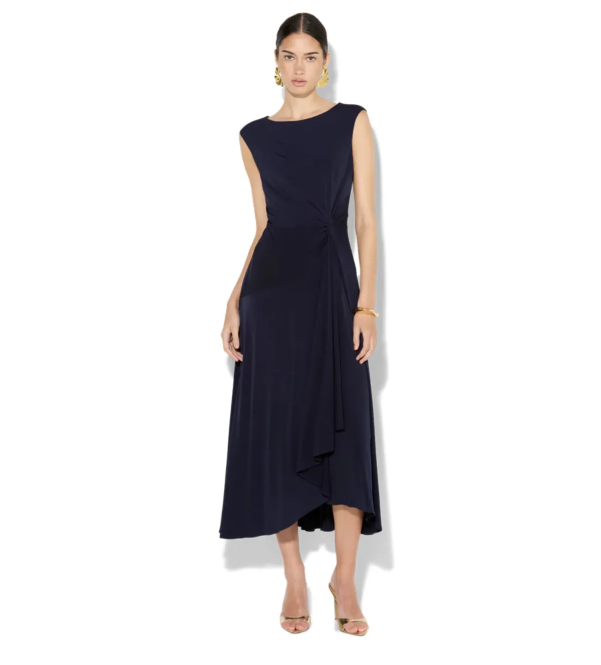 Montique Mia Jersey Midi Dress Navy Size 12 for rent on The Volte - main image