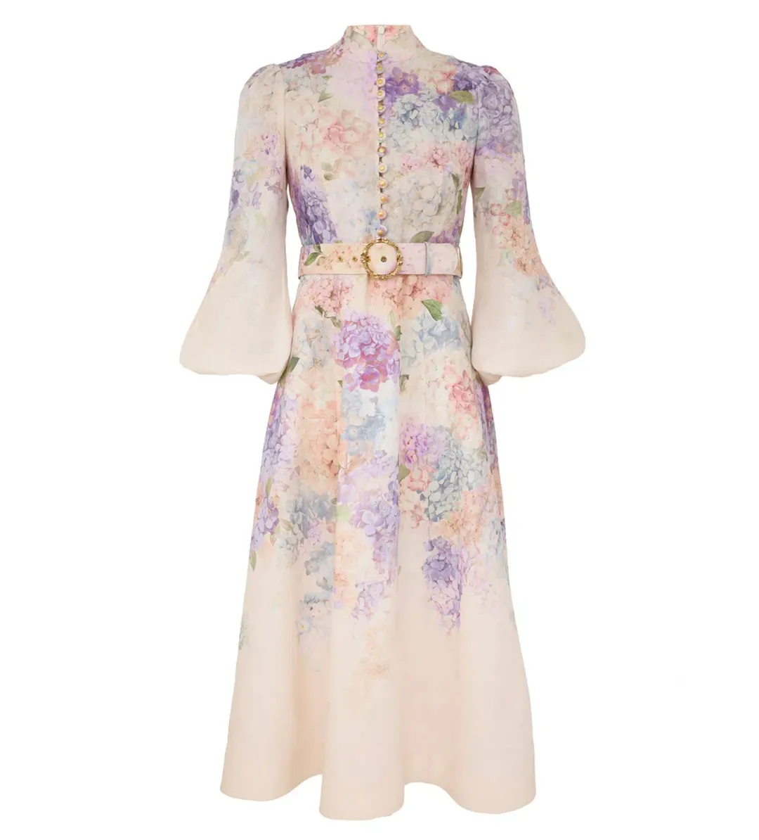 Zimmermann Dawning Buttoned Midi Dress in Print Size 1 / AU 10 for rent on The Volte - main image