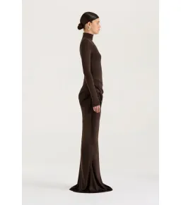 Henne Soraia Long Sleeve Maxi Dress Chocolate Size S / AU 8 for rent on The Volte - image 3