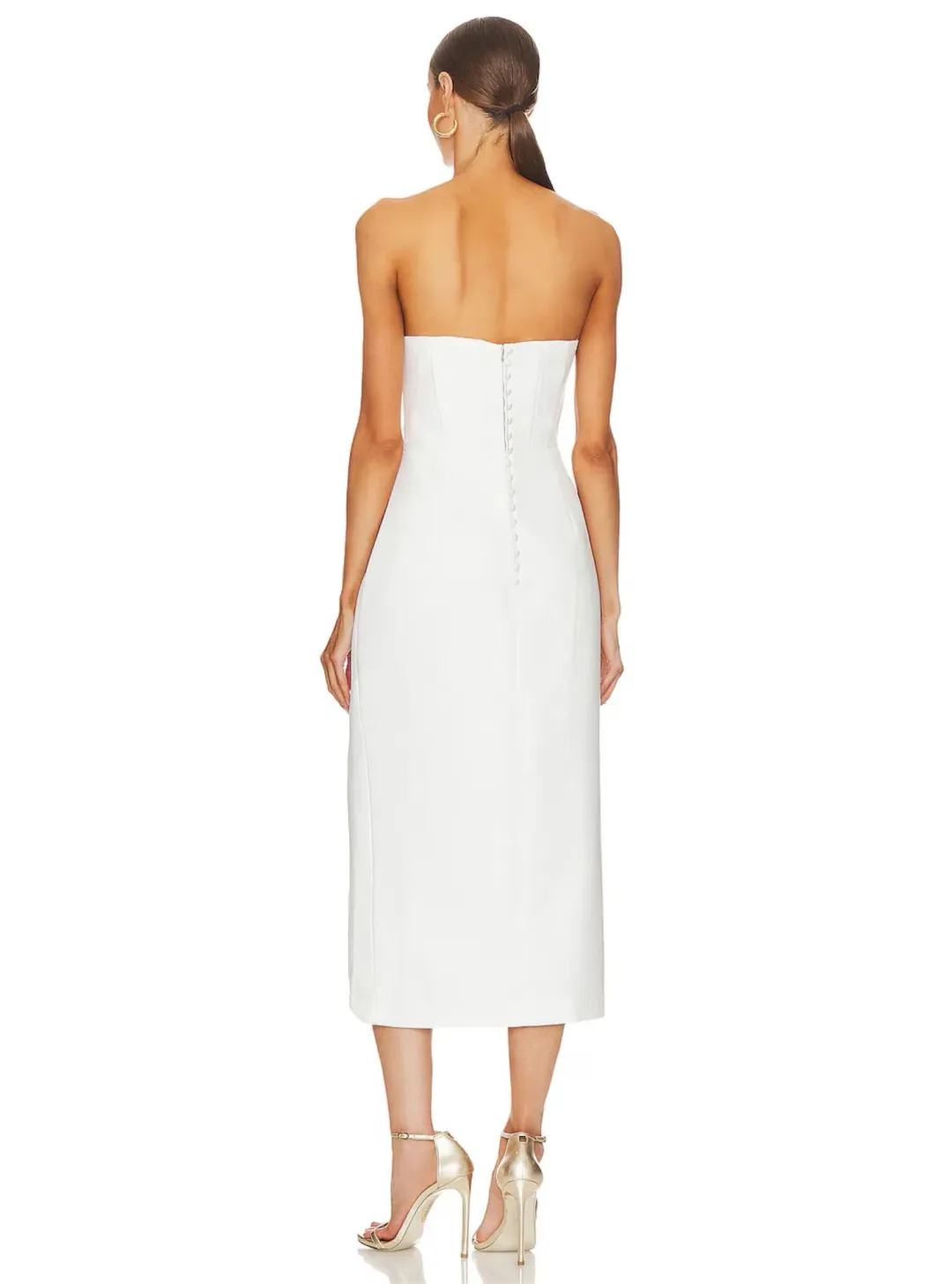 Elliatt Agatha Midi Dress in Ivory White Size 12 for rent on The Volte - main image